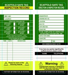 Scafftag Insert Pack of 20